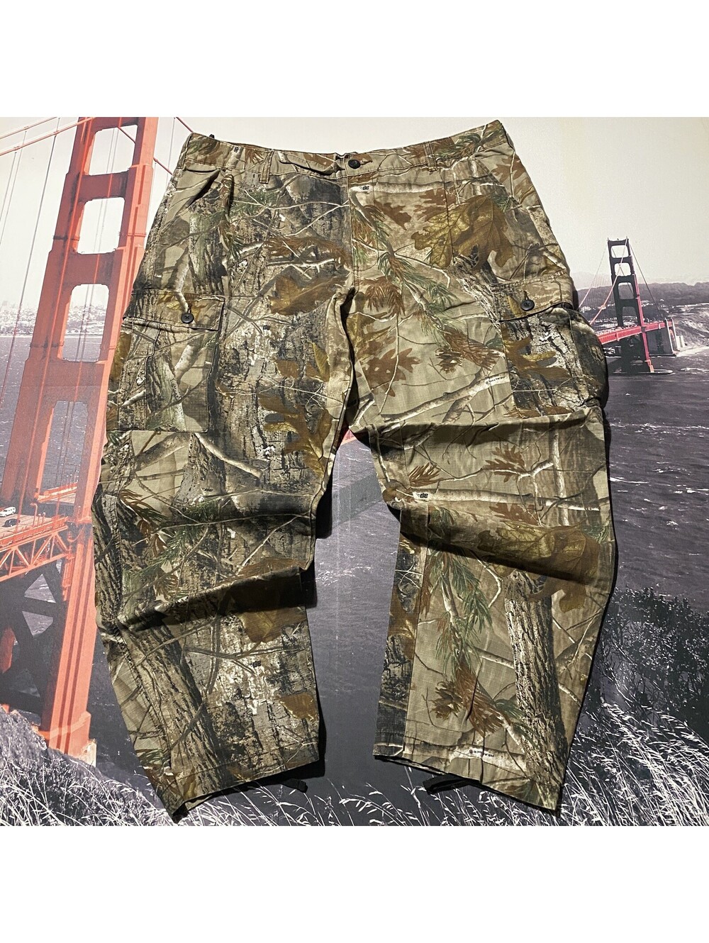Red Head Mens Camo cargo Pants Size XL logo hunting Multi Pockets 100% Cotton